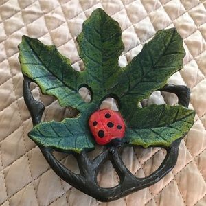 💋SOLD💋🆕🆕🆕 LADYBUG & LEAF Painted Iron Piece